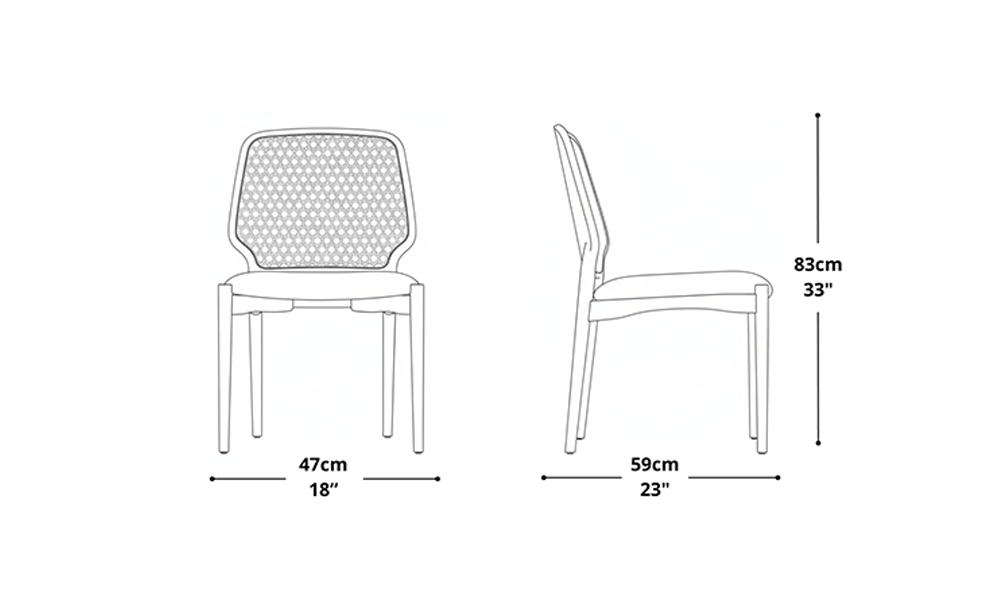 Image of the main dimensions of the product